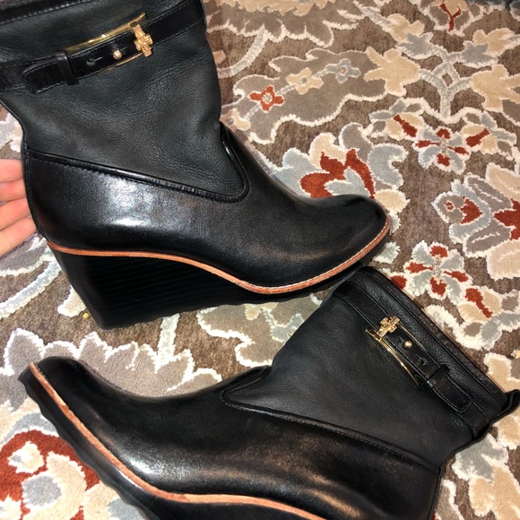 Tory Burch Shoes - Tory Burch Fur Booty Wedges